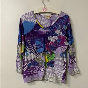 Le Moulin Purple and Blue Women's Top